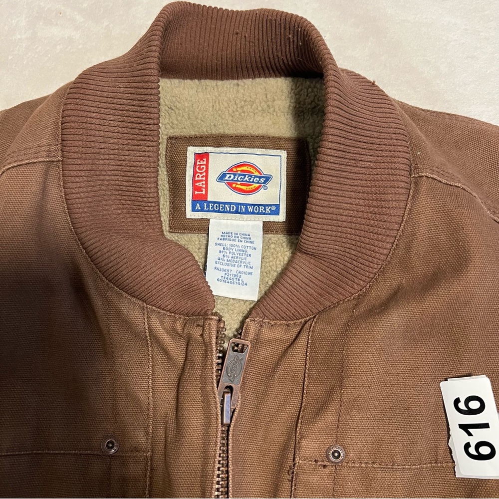 Dickies Brown Bomber Jacket with Sherpa Collar